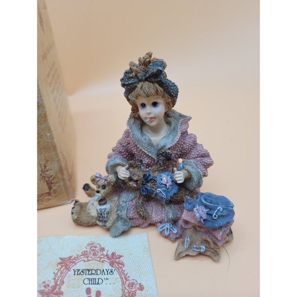 Boyds Bears Yesterday's Child Caitlin w/ Emma & Edmond Diapering Baby 1995 COA - Picture 2 of 3